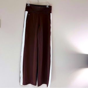 NWOT Athleta Venice Wide Leg Color Block Pants Size S Brown White Stripe